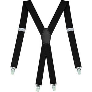 Suspenders for Men - Adjustable X back Suspender with 4 Strong Clips
